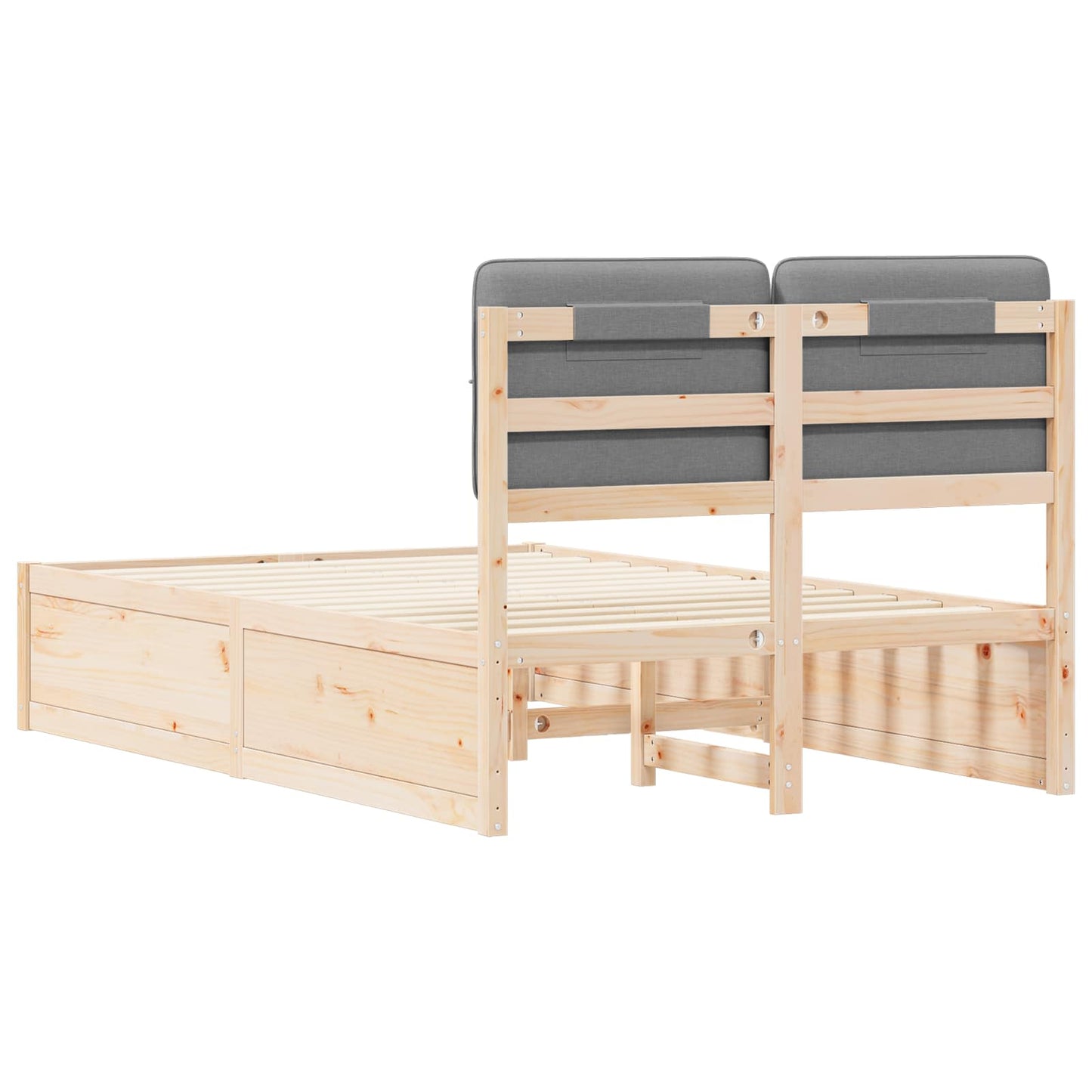 vidaXL Bettgestell mit gepolstertem Kopfteil Hellgrau 120 x 200 cm