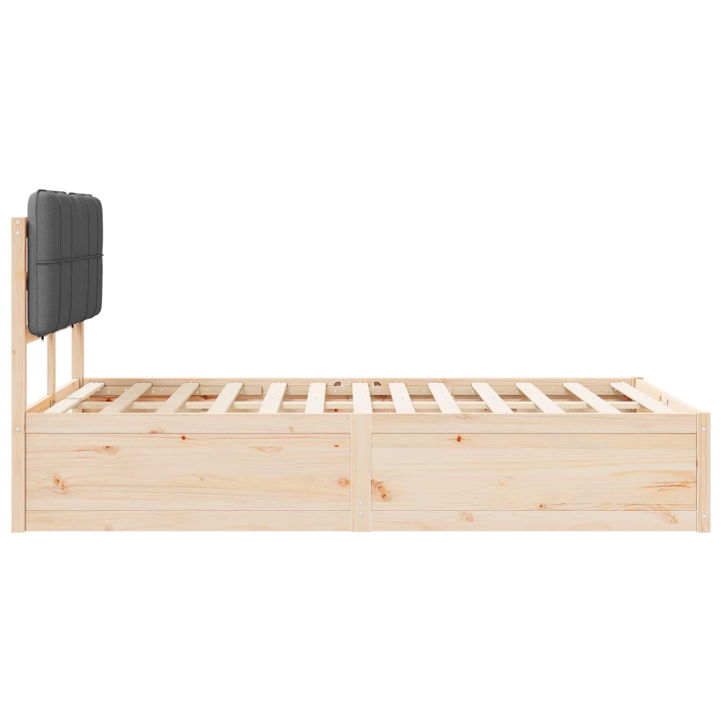 Bettgestell mit gepolstertem Kopfteil Dunkelgrau 120 x 200 cm