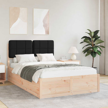 Bettgestell mit gepolstertem Kopfteil Schwarz 120 x 200 cm