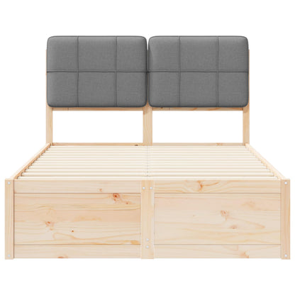 Bettgestell mit gepolstertem Kopfteil Hellgrau 120 x 190 cm