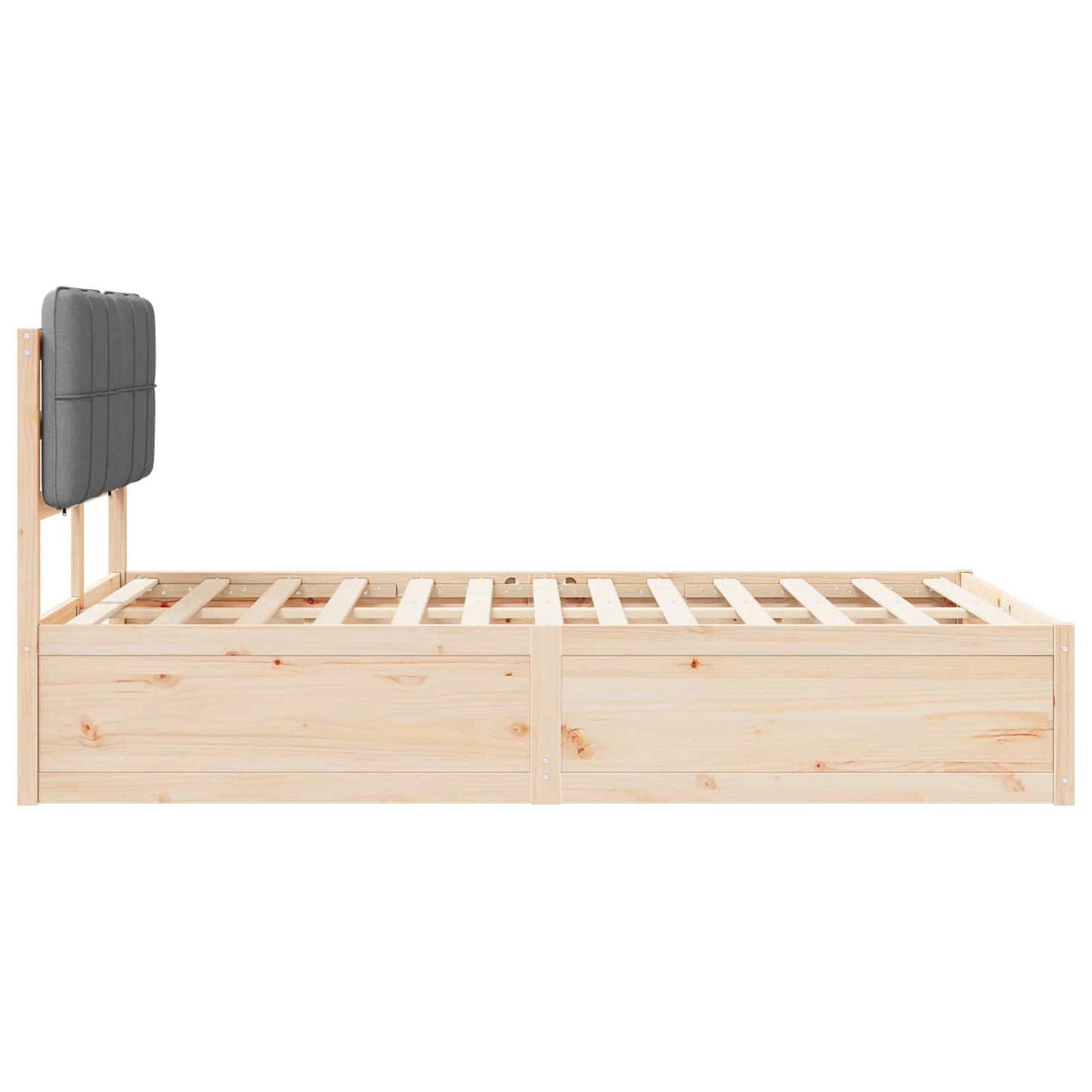 Bettgestell mit gepolstertem Kopfteil Hellgrau 120 x 190 cm