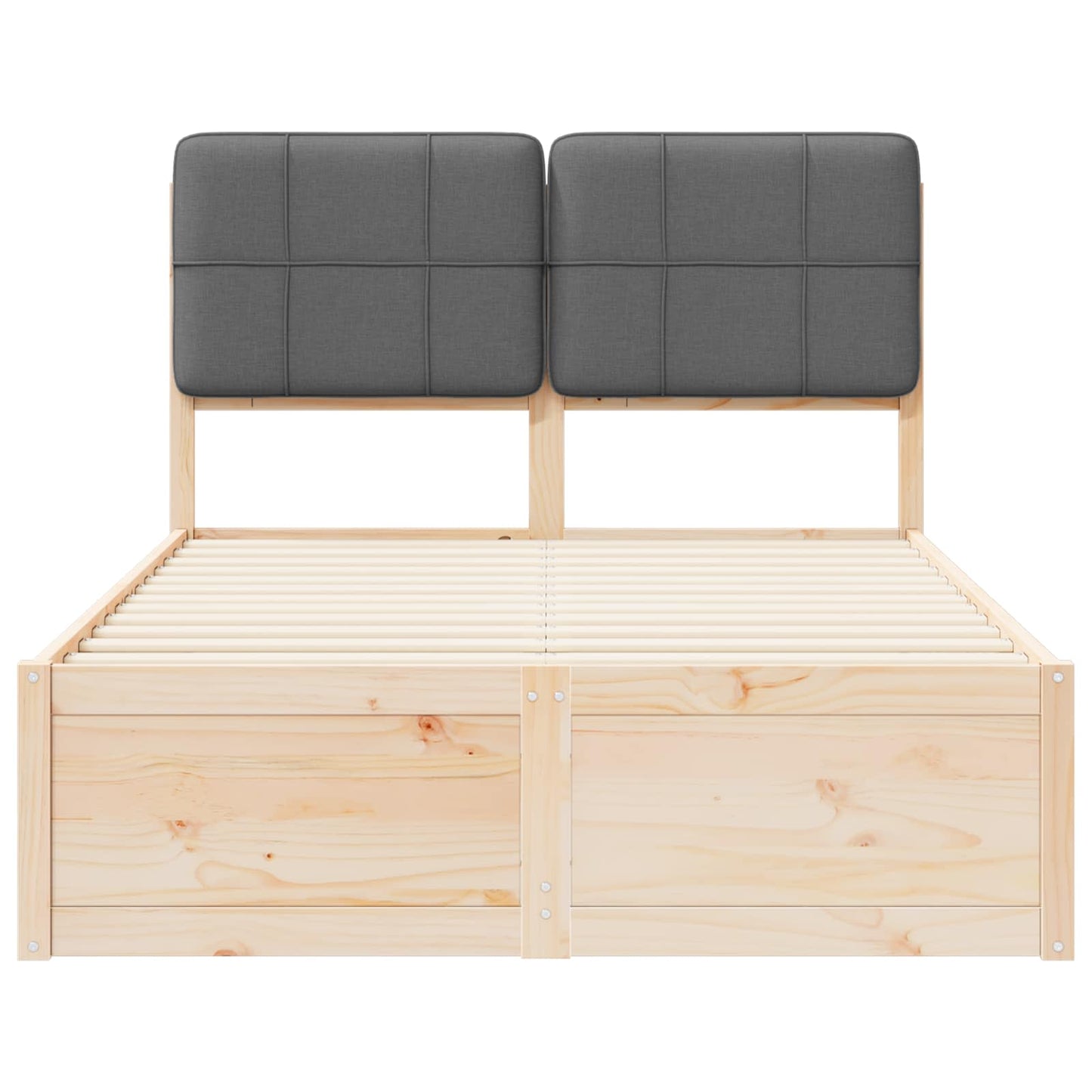 vidaXL Bettgestell mit gepolstertem Kopfteil Dunkelgrau 120 x 190 cm