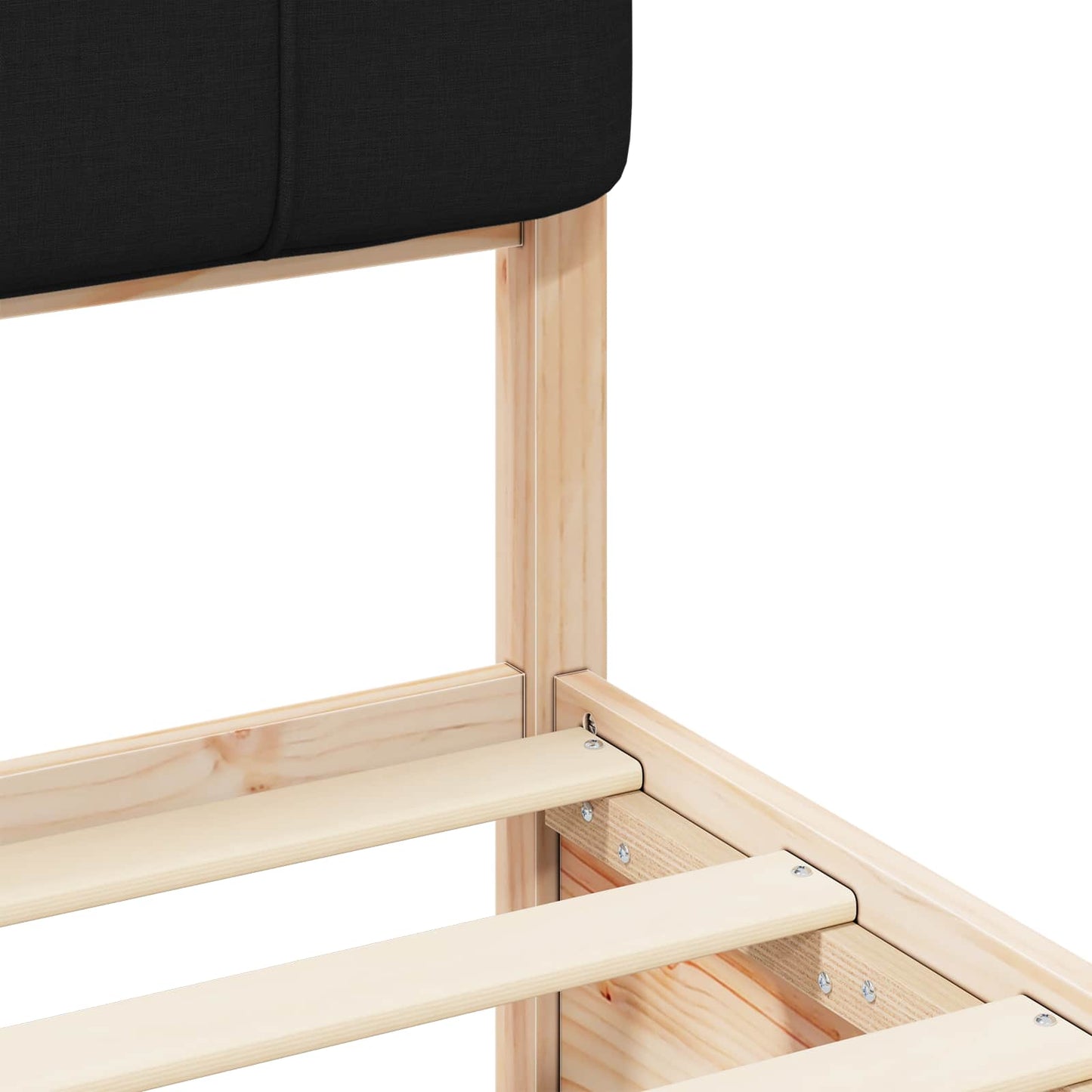 Bettgestell mit gepolstertem Kopfteil Schwarz 120 x 190 cm