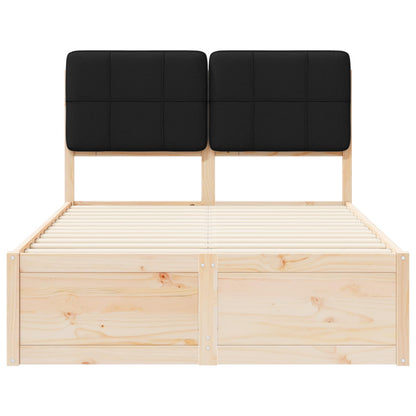 Bettgestell mit gepolstertem Kopfteil Schwarz 120 x 190 cm