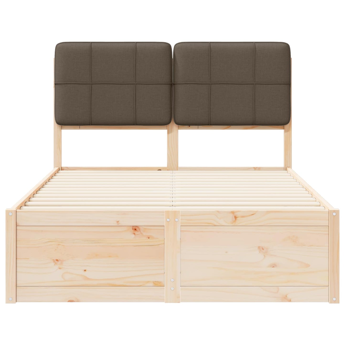 vidaXL Bettgestell mit gepolstertem Kopfteil Taupe 120 x 190 cm