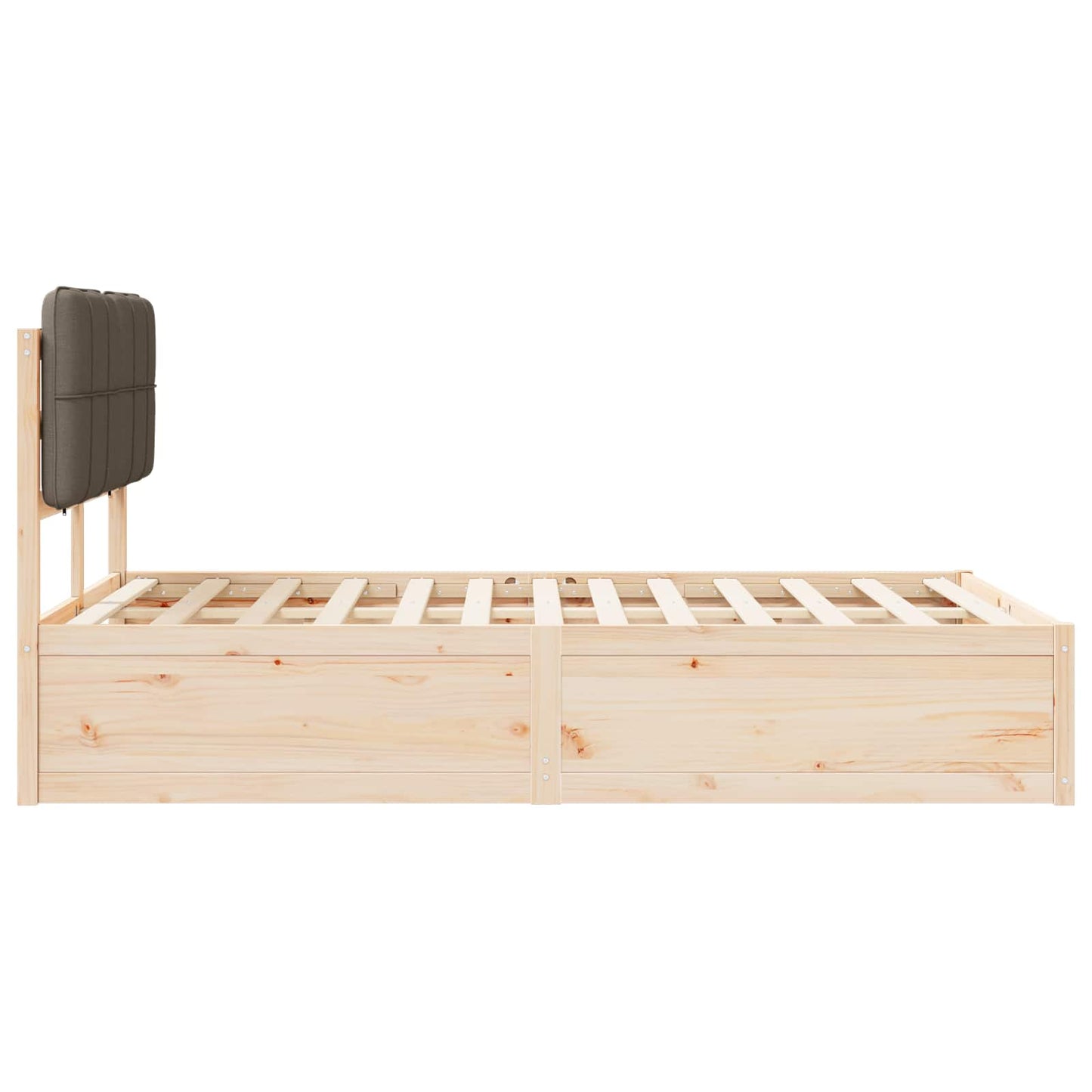 vidaXL Bettgestell mit gepolstertem Kopfteil Taupe 120 x 190 cm