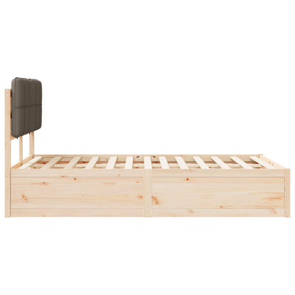 vidaXL Bettgestell mit gepolstertem Kopfteil Taupe 120 x 190 cm