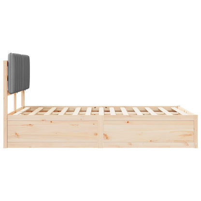 Bettgestell mit gepolstertem Kopfteil Hellgrau 120 x 200 cm