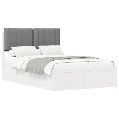 Bettgestell mit gepolstertem Kopfteil Hellgrau 120 x 200 cm