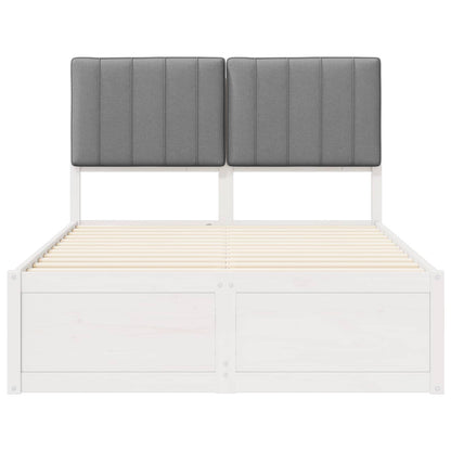 Bettgestell mit gepolstertem Kopfteil Hellgrau 120 x 200 cm