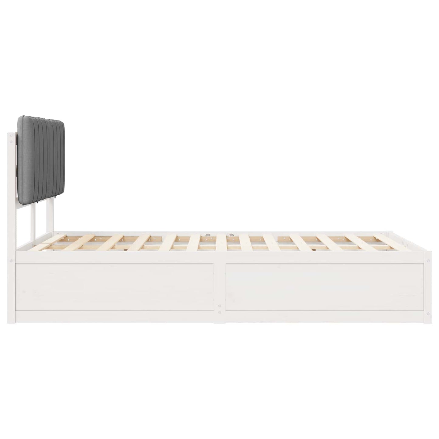 Bettgestell mit gepolstertem Kopfteil Hellgrau 120 x 200 cm