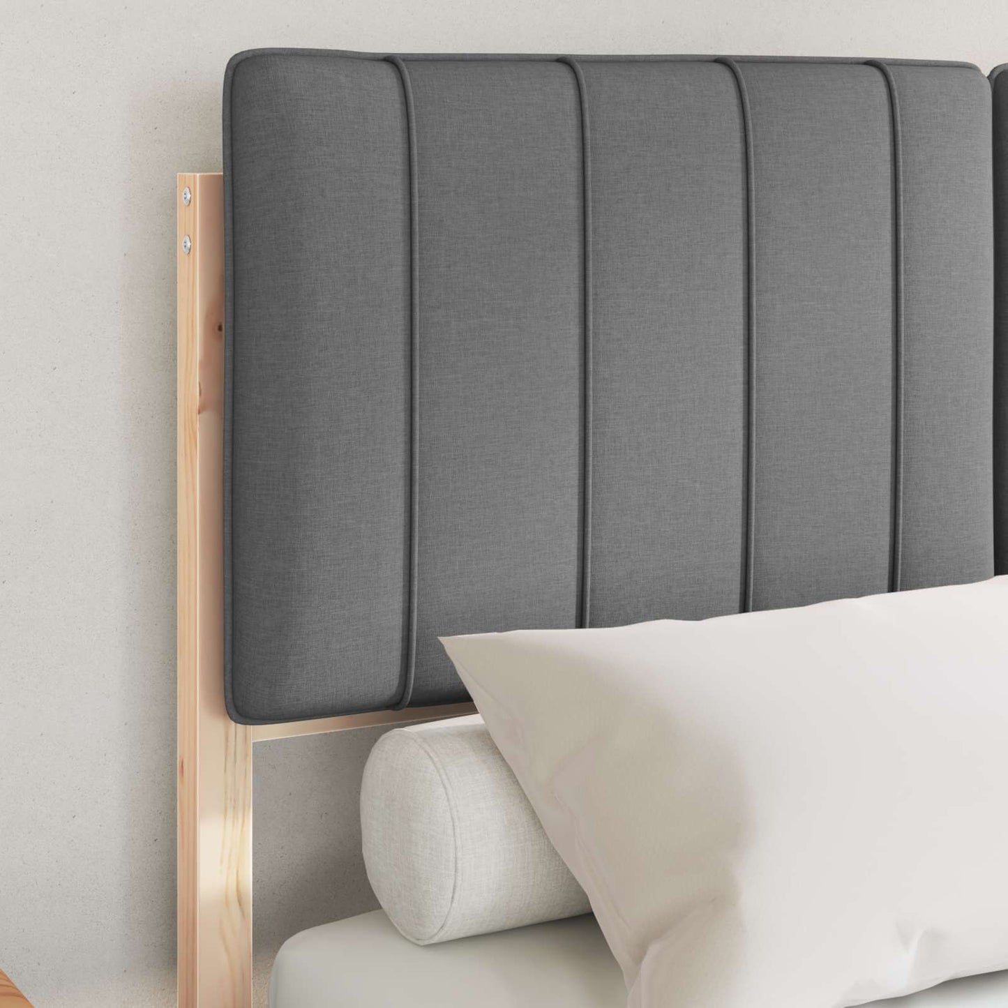 vidaXL Bettgestell mit gepolstertem Kopfteil Dunkelgrau 120 x 190 cm