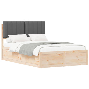 vidaXL Bettgestell mit gepolstertem Kopfteil Dunkelgrau 120 x 190 cm