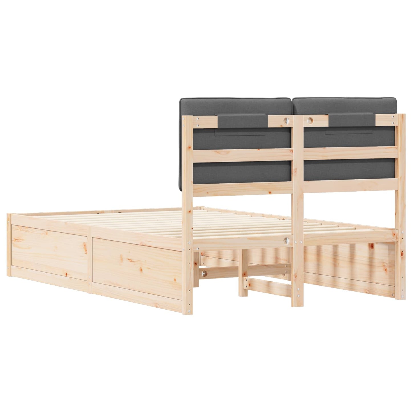 vidaXL Bettgestell mit gepolstertem Kopfteil Dunkelgrau 120 x 190 cm