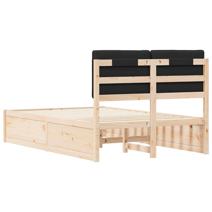 vidaXL Bettgestell mit gepolstertem Kopfteil Schwarz 120 x 190 cm