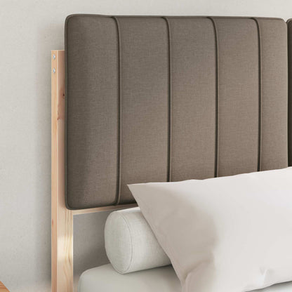 vidaXL Bettgestell mit gepolstertem Kopfteil Taupe 120 x 190 cm