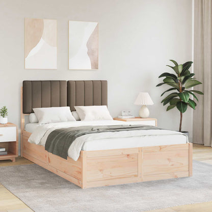 vidaXL Bettgestell mit gepolstertem Kopfteil Taupe 120 x 190 cm