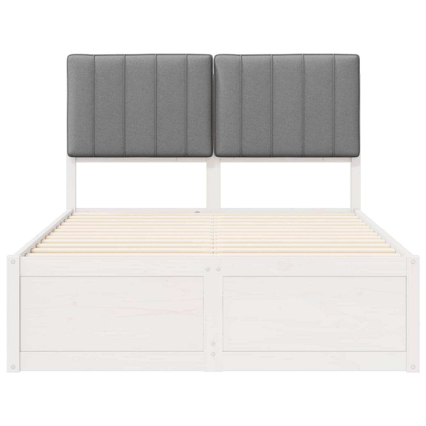 Bettgestell mit gepolstertem Kopfteil Hellgrau 120 x 190 cm