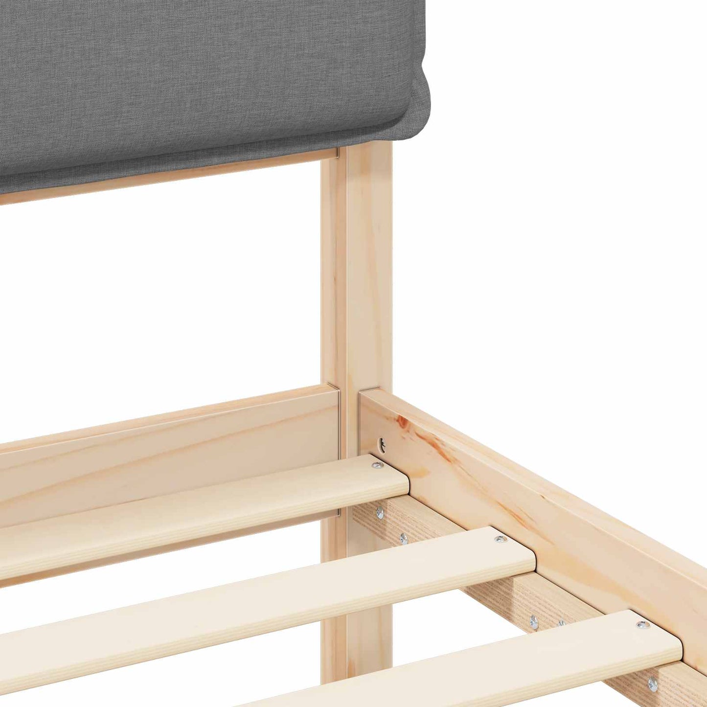 Bettgestell mit gepolstertem Kopfteil Hellgrau 200 x 200 cm