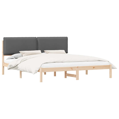 vidaXL Bettgestell mit gepolstertem Kopfteil Dunkelgrau 200 x 200 cm