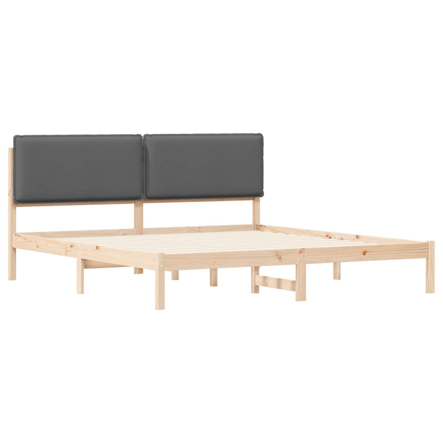 vidaXL Bettgestell mit gepolstertem Kopfteil Dunkelgrau 200 x 200 cm
