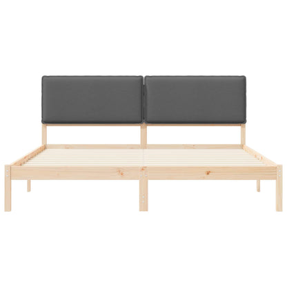 vidaXL Bettgestell mit gepolstertem Kopfteil Dunkelgrau 200 x 200 cm