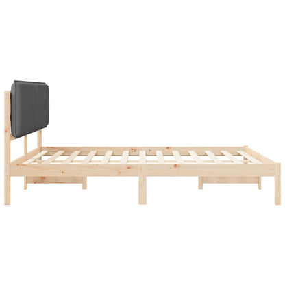 vidaXL Bettgestell mit gepolstertem Kopfteil Dunkelgrau 200 x 200 cm