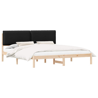 vidaXL Bettgestell mit gepolstertem Kopfteil Schwarz 200 x 200 cm