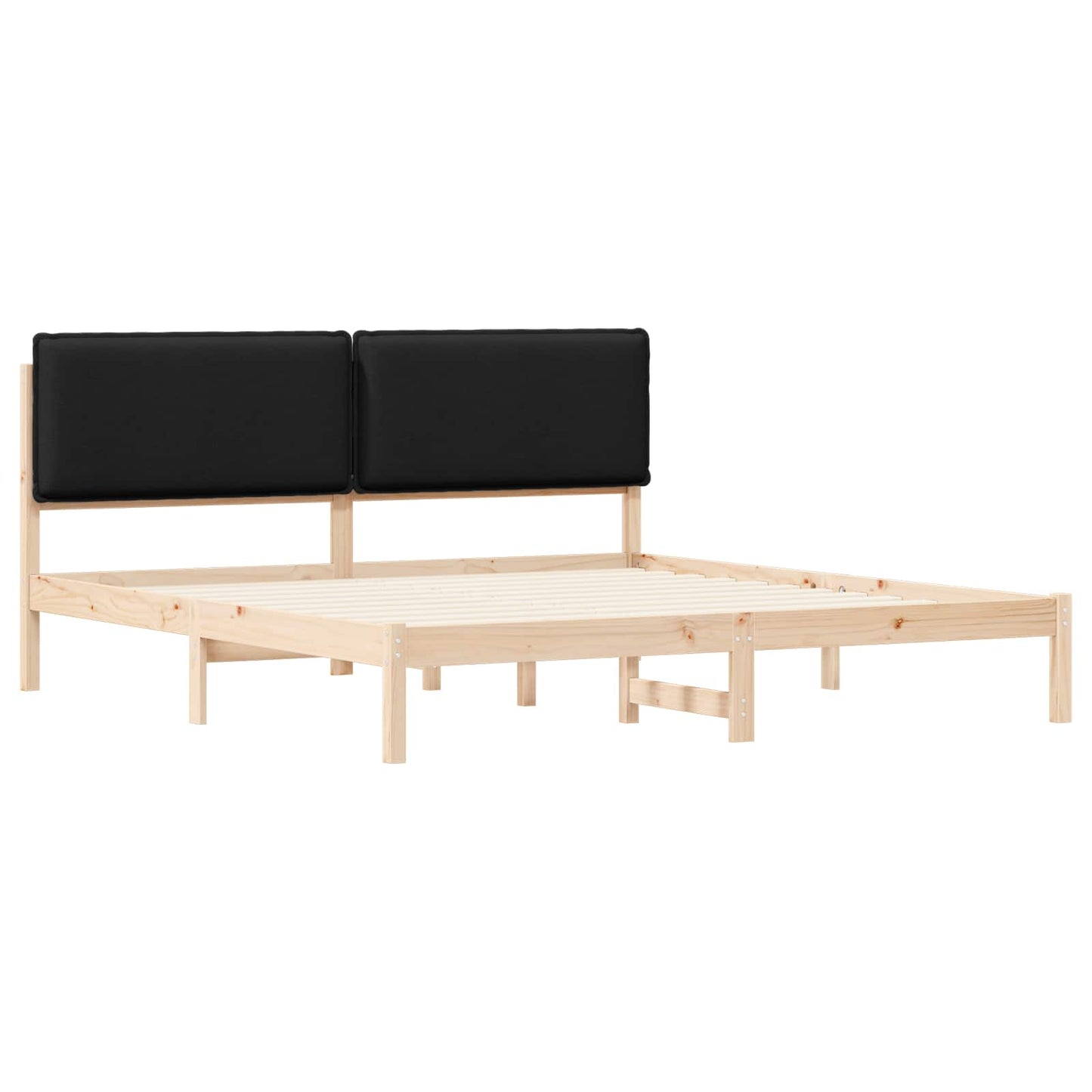 vidaXL Bettgestell mit gepolstertem Kopfteil Schwarz 200 x 200 cm