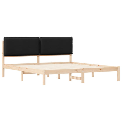 vidaXL Bettgestell mit gepolstertem Kopfteil Schwarz 200 x 200 cm