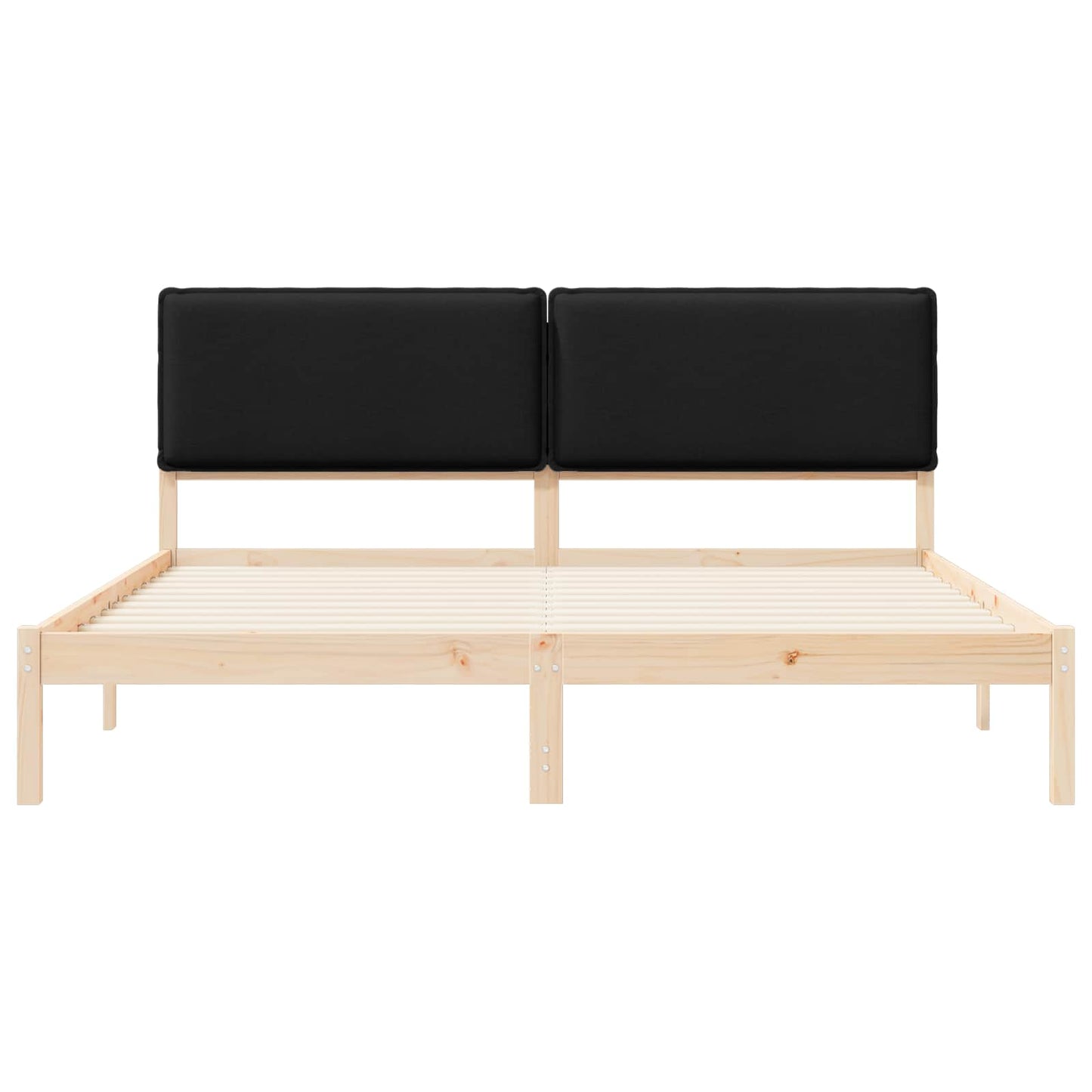 vidaXL Bettgestell mit gepolstertem Kopfteil Schwarz 200 x 200 cm