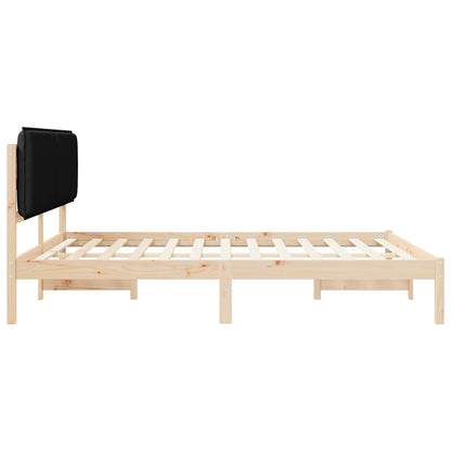 vidaXL Bettgestell mit gepolstertem Kopfteil Schwarz 200 x 200 cm