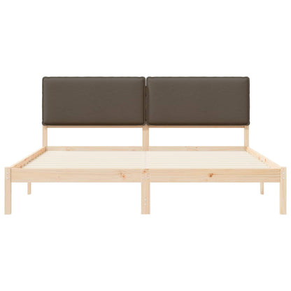 vidaXL Bettgestell mit gepolstertem Kopfteil Taupe 200 x 200 cm