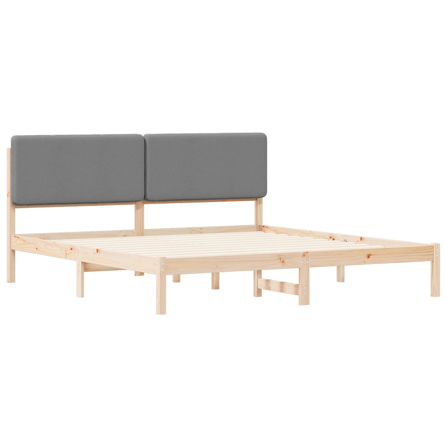 vidaXL Bettgestell mit gepolstertem Kopfteil Hellgrau 200 x 200 cm