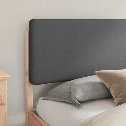 vidaXL Bettgestell mit gepolstertem Kopfteil Dunkelgrau 200 x 200 cm