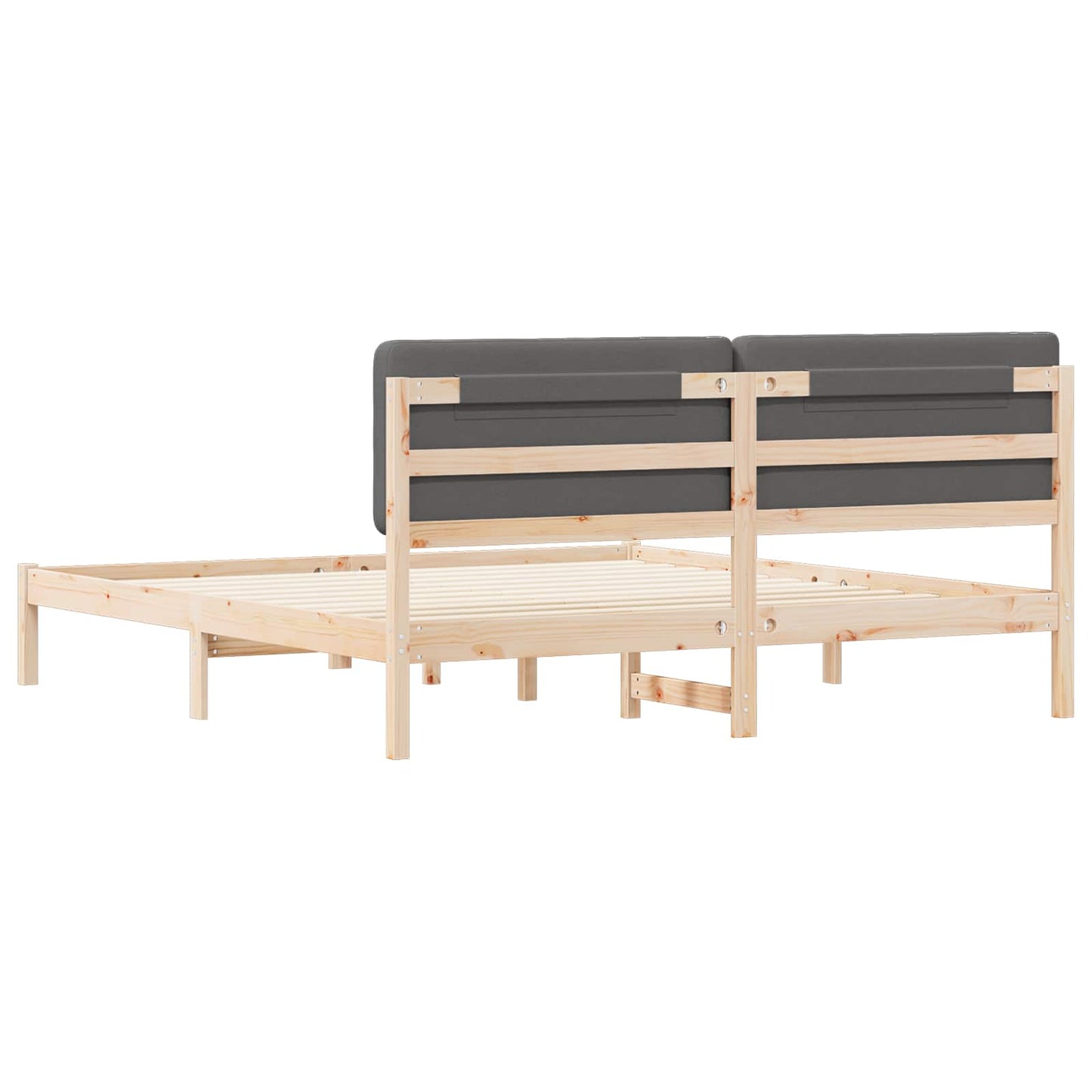vidaXL Bettgestell mit gepolstertem Kopfteil Dunkelgrau 200 x 200 cm