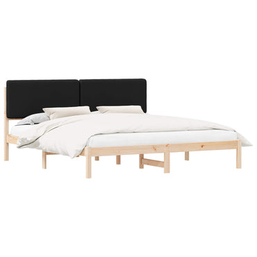 vidaXL Bettgestell mit gepolstertem Kopfteil Schwarz 200 x 200 cm