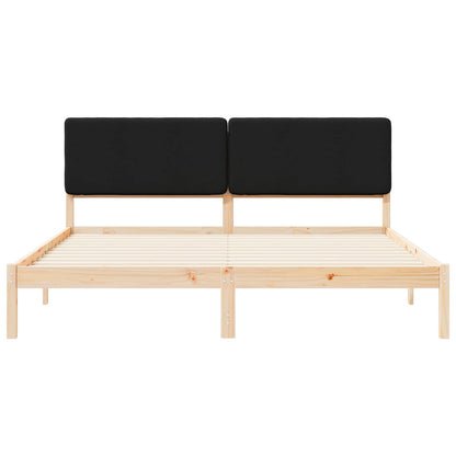 Bettgestell mit gepolstertem Kopfteil Schwarz 200 x 200 cm