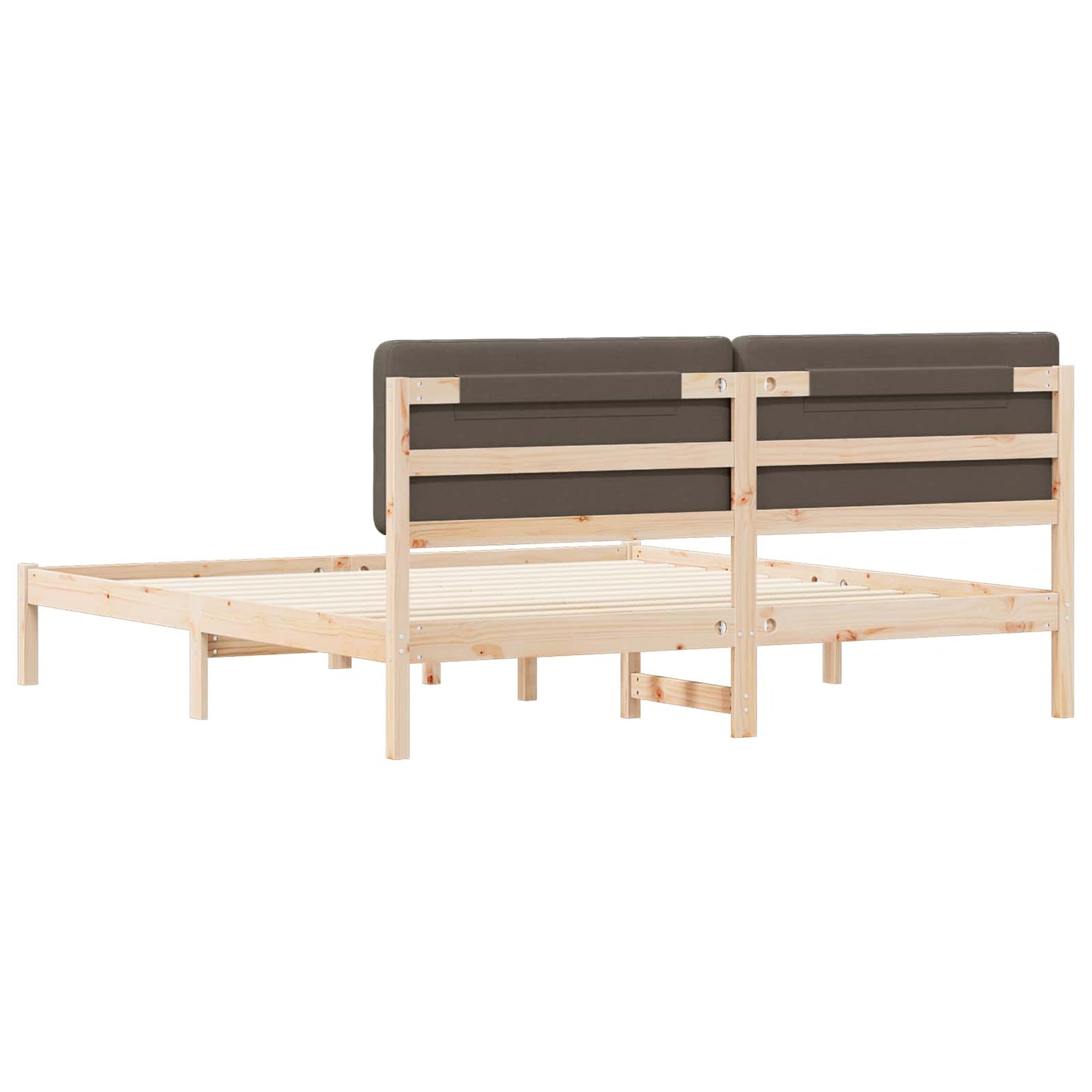 vidaXL Bettgestell mit gepolstertem Kopfteil Taupe 200 x 200 cm