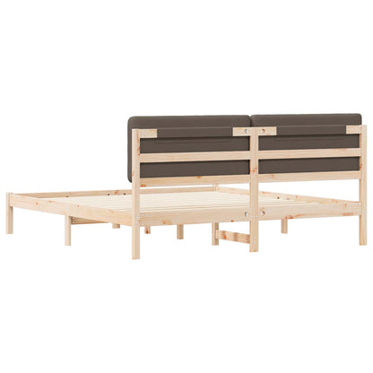 vidaXL Bettgestell mit gepolstertem Kopfteil Taupe 200 x 200 cm