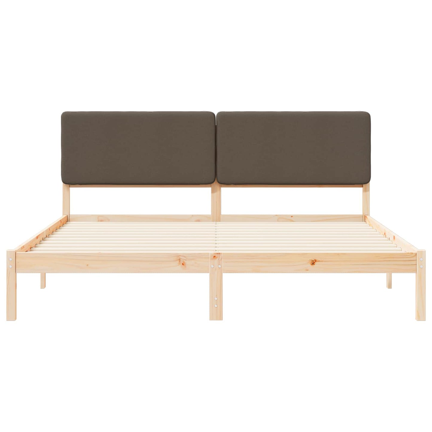vidaXL Bettgestell mit gepolstertem Kopfteil Taupe 200 x 200 cm