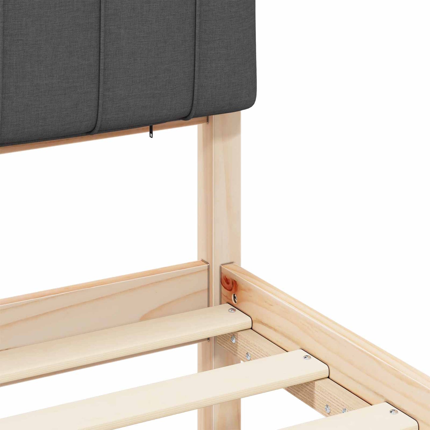 Bettgestell mit gepolstertem Kopfteil Dunkelgrau 200 x 200 cm