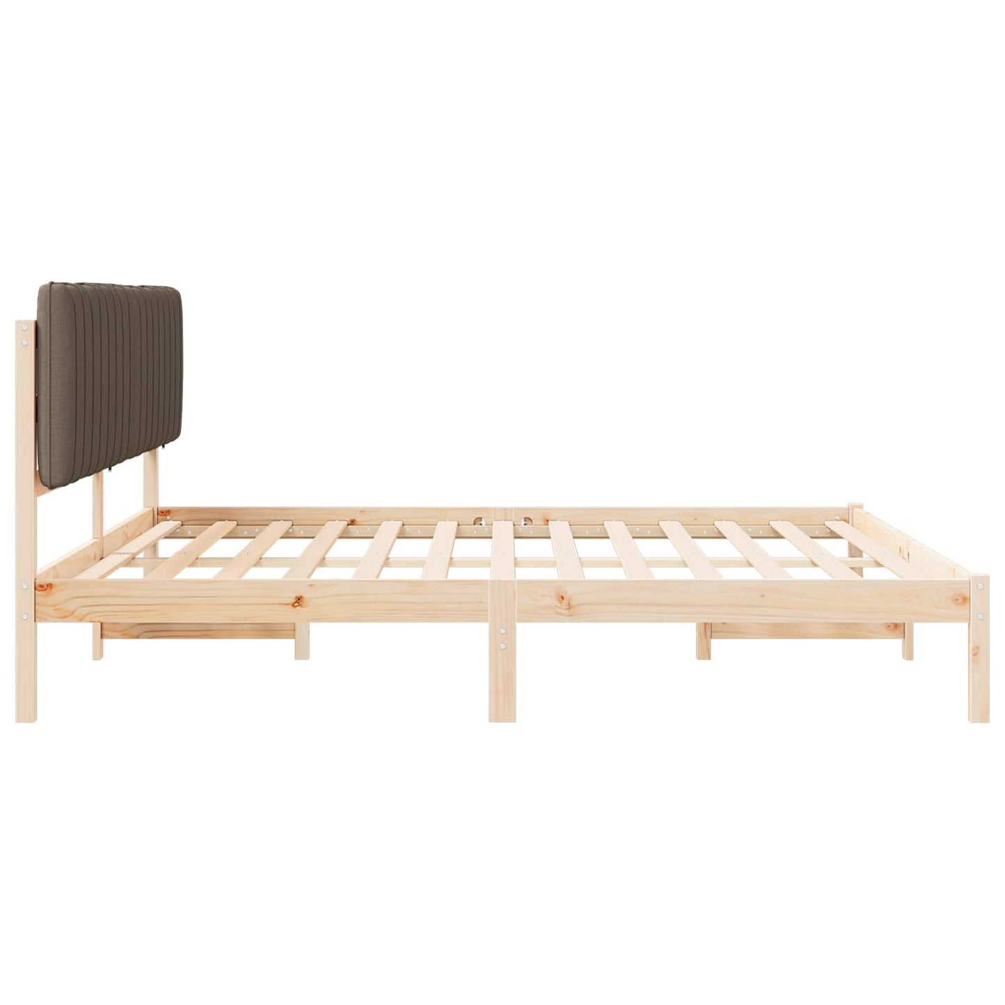 Bettgestell mit gepolstertem Kopfteil Taupe 200 x 200 cm