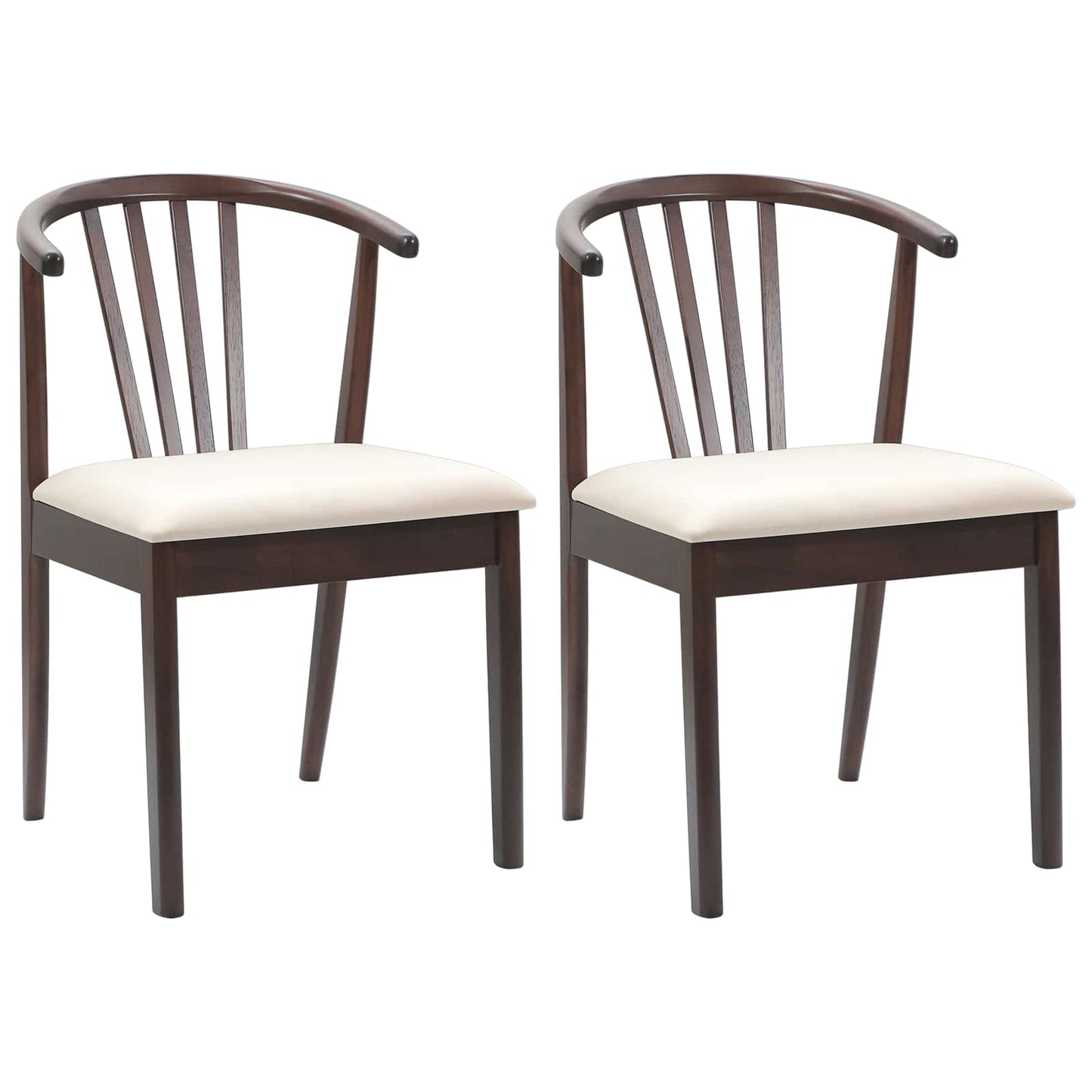 vidaXL Esszimmerstuhl 2 pcs Hellbraun und hell Solides Gummiholz