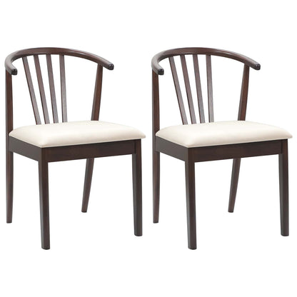 vidaXL Esszimmerstuhl 2 pcs Hellbraun und hell Solides Gummiholz