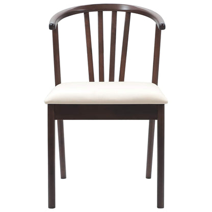 vidaXL Esszimmerstuhl 2 pcs Hellbraun und hell Solides Gummiholz