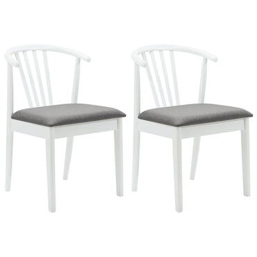 vidaXL Esszimmerstuhl 2 pcs Weiß und Grau Solides Gummiholz