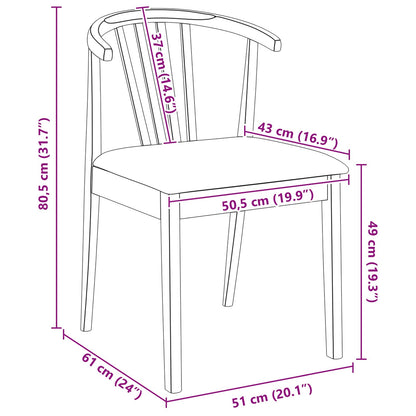 Esszimmerstuhl 2 pcs Weiß und Grau Solides Gummiholz
