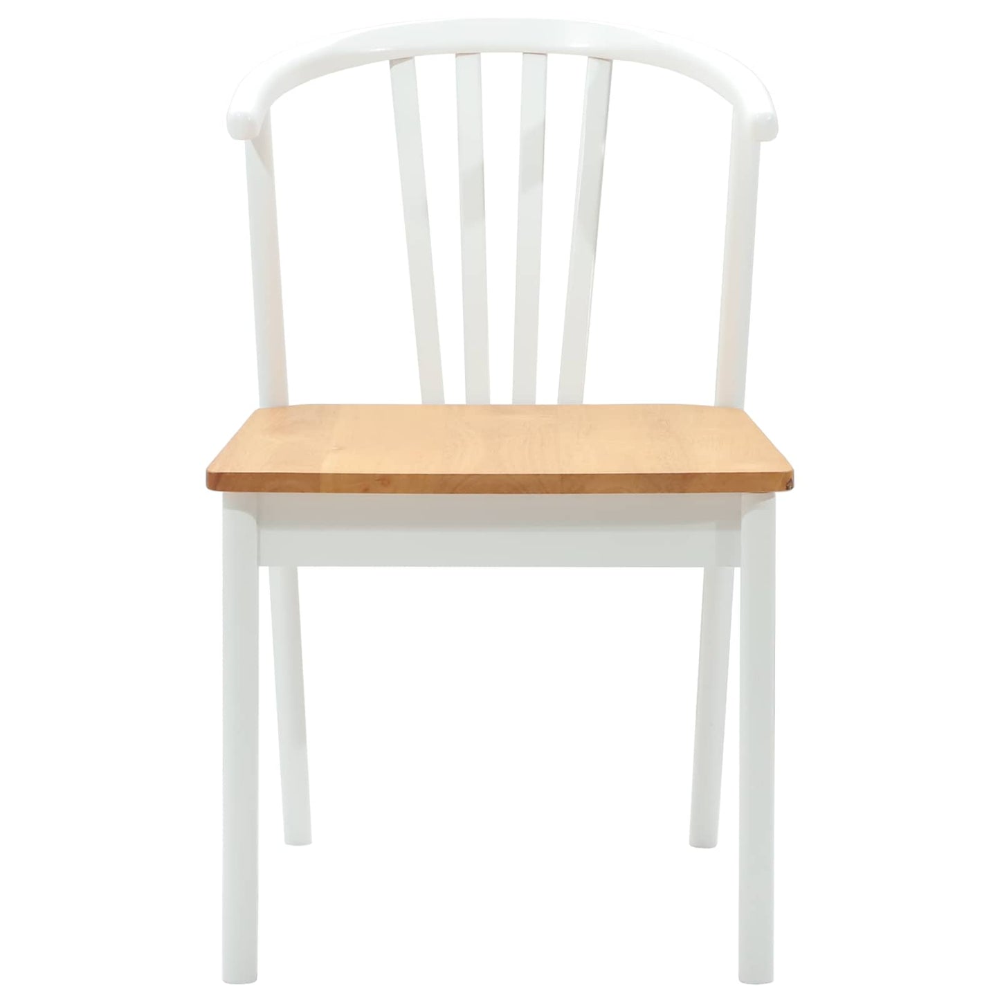 vidaXL Esszimmerstuhl 2 pcs Weiß und Natur Solides Gummiholz
