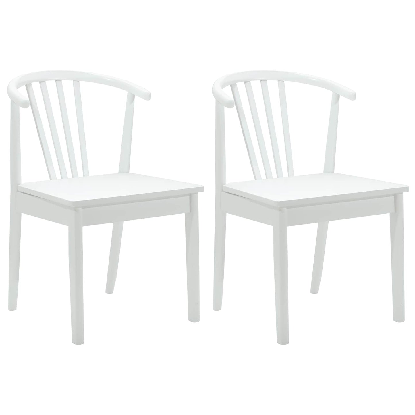 vidaXL Esszimmerstuhl 2 pcs Weiß Solides Gummiholz